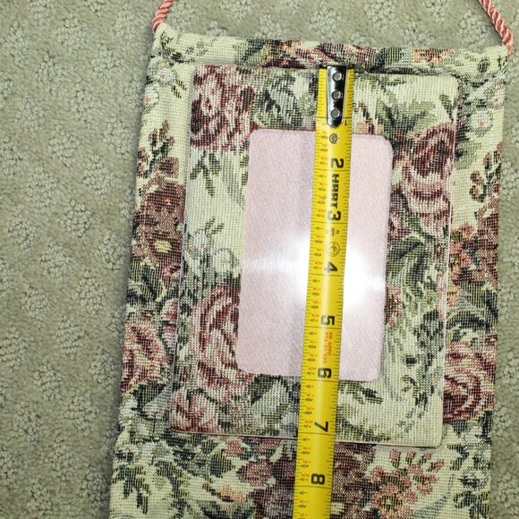 Vtg Mauve Maroon Ivory Fabric Tapestry Hanging 3 Frames Tapestry a 3x3 & (2) 3x5 - Picture 7 of 11